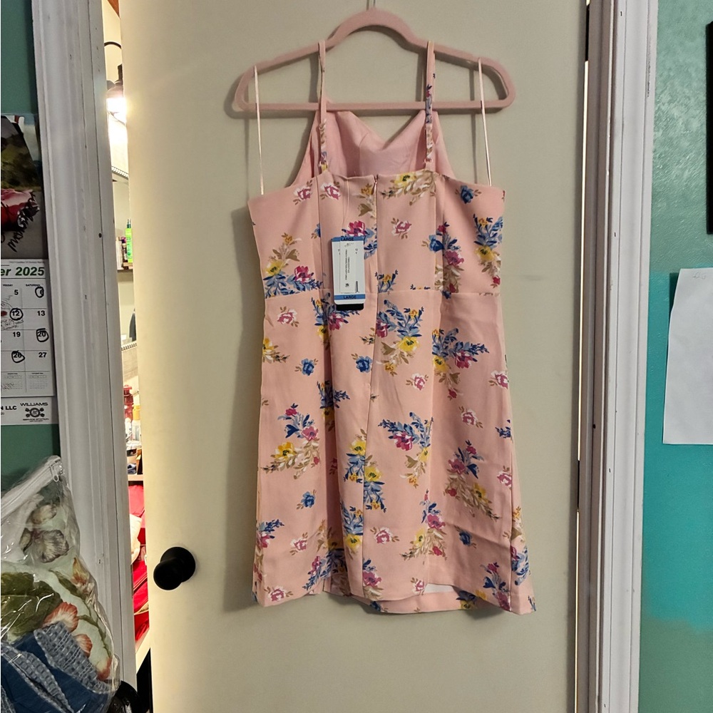 NWT French Connection Ladies Spaghetti Strap Party Dress ( Cotton Candy! Large - Picture 9 of 11
